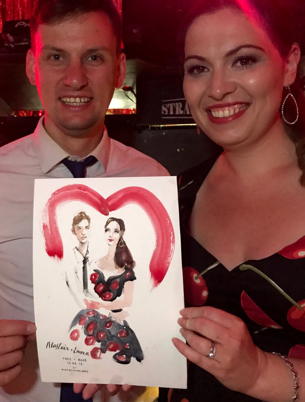 live illustrator wedding guest portrait UK paintings event artist