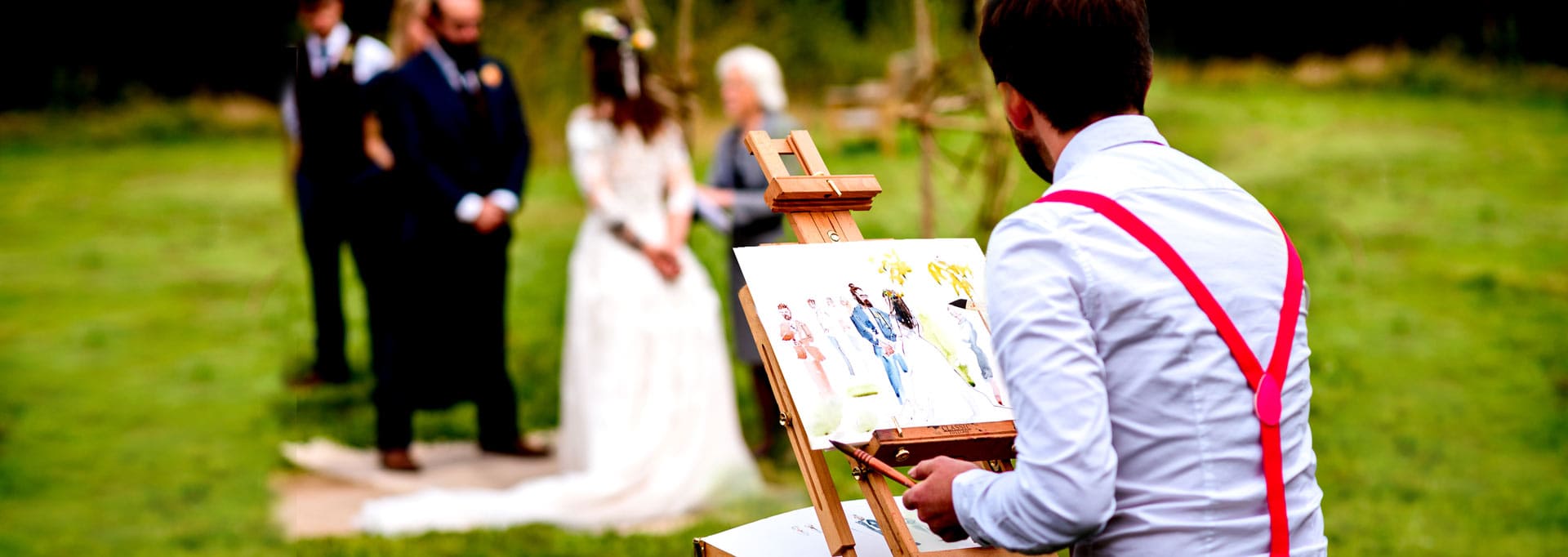 live wedding illustrator painter artist UK london ceremony illustration
